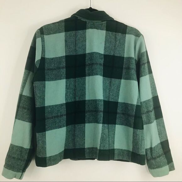 Christopher & Banks Green Plaid Button Up Wool Blend Jacket - Picture 7 of 9